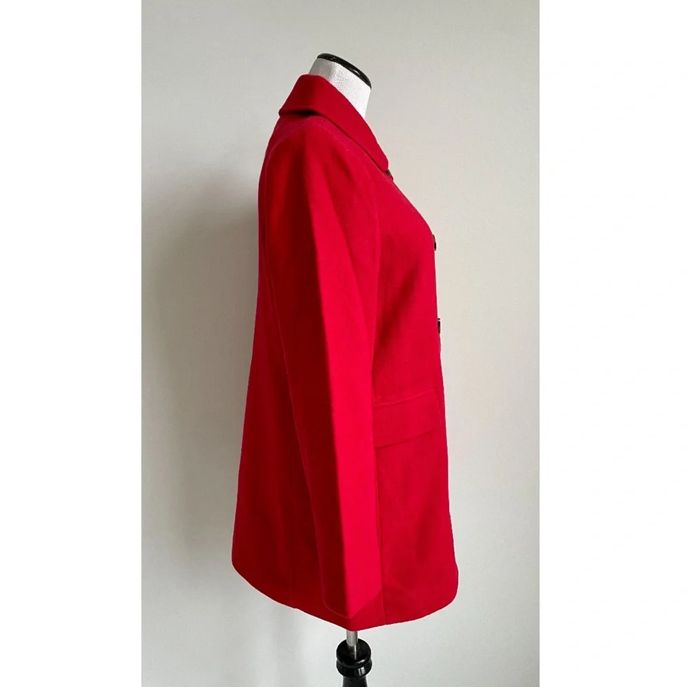 J. Crew Double-Breasted Red Wool Coat - Picture 6 of 12